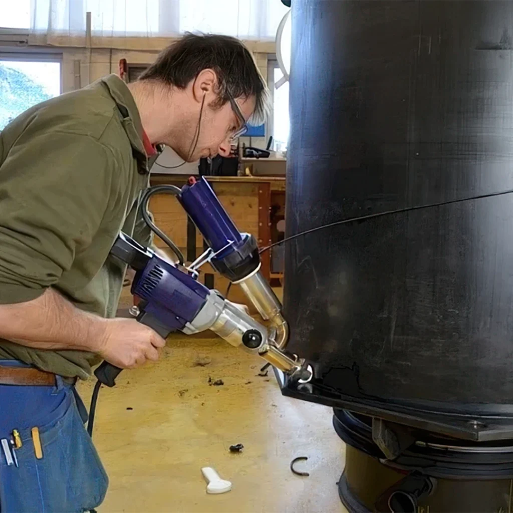 Por qué la Extrusora Manual es clave en laboratorios 2 Hombre usando extrusora manual